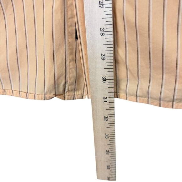Vtg J. Ferrar Dress Shirt Mens L 16-16.5 Orange Pinstripe Modern Fit Button-Up - Picture 10 of 11